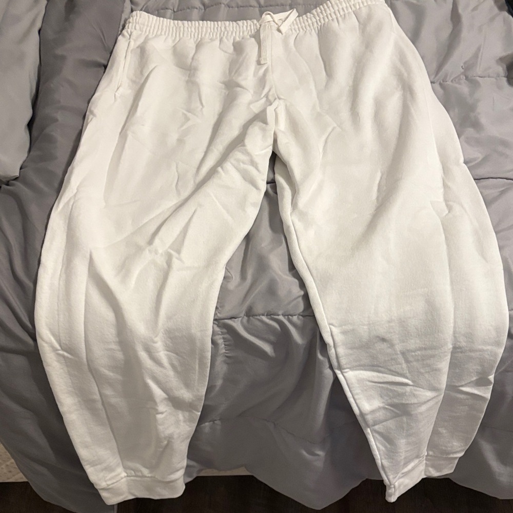 Jerzees Men's White Sweatpants